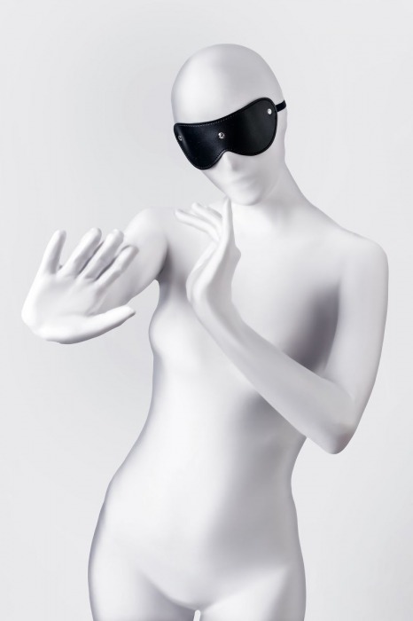 Черная кожаная маска Anonymo с мягким подкладом - ToyFa - купить с доставкой в Курске