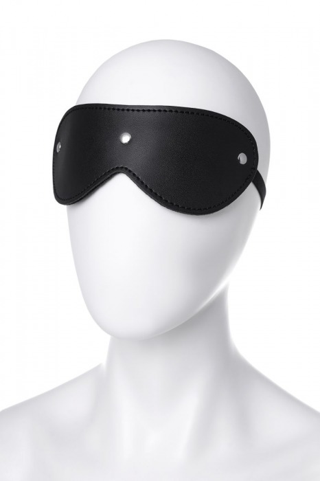 Черная кожаная маска Anonymo с мягким подкладом - ToyFa - купить с доставкой в Курске