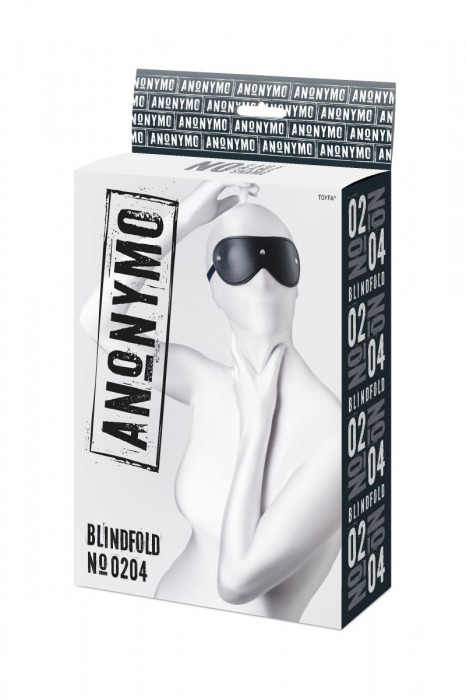 Черная кожаная маска Anonymo с мягким подкладом - ToyFa - купить с доставкой в Курске