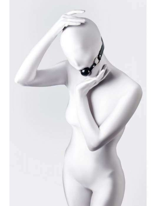 Черный кляп-шар на кожаных ремешках Anonymo - ToyFa - купить с доставкой в Курске