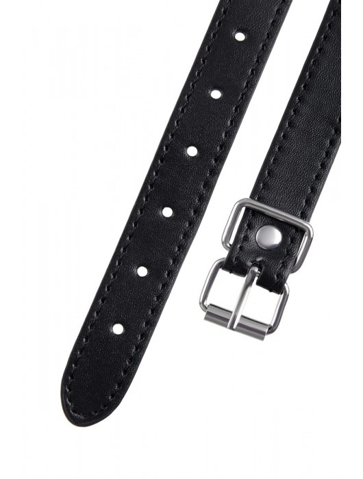 Черный кляп-шар на кожаных ремешках Anonymo - ToyFa - купить с доставкой в Курске