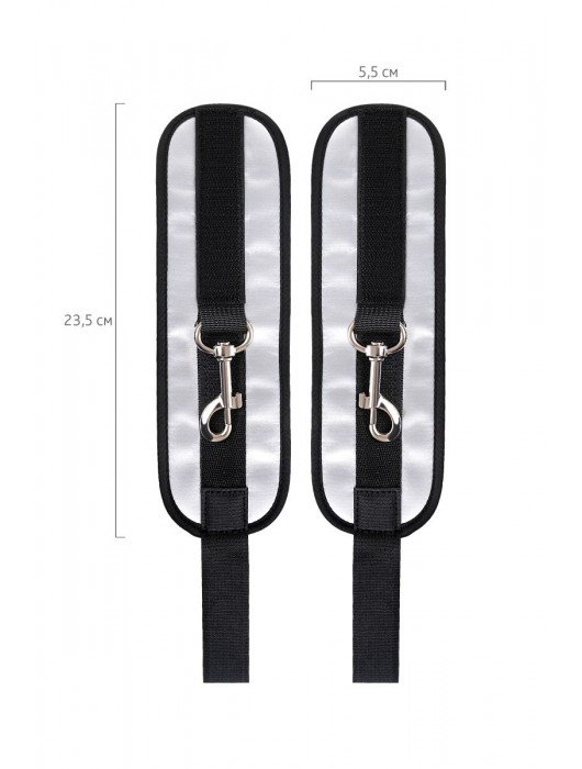 Серебристо-черные наручники Anonymo - ToyFa - купить с доставкой в Курске