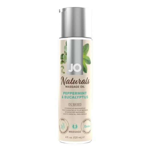 Массажное масло с ароматом перечной мяты и эвкалипта JO Naturals Peppermint   Eucalyptus - 120 мл. - System JO - купить с доставкой в Курске