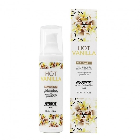 Разогревающее массажное масло с ароматом ванили Gourmet Hot Vanilla - 50 мл. - Exsens - купить с доставкой в Курске