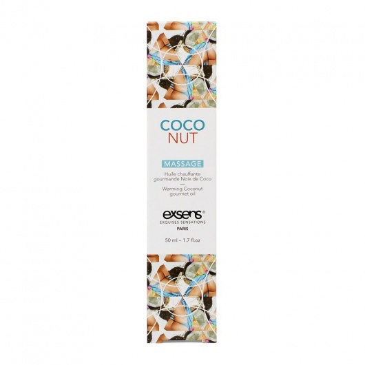 Разогревающее массажное масло с ароматом кокоса Gourmet Coconut - 50 мл. - Exsens - купить с доставкой в Курске