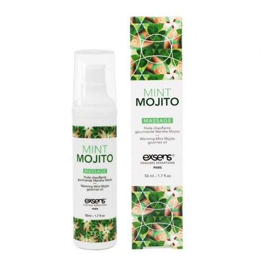 Разогревающее массажное масло с ароматом мохито Gourmet Mint Mojito - 50 мл. - Exsens - купить с доставкой в Курске