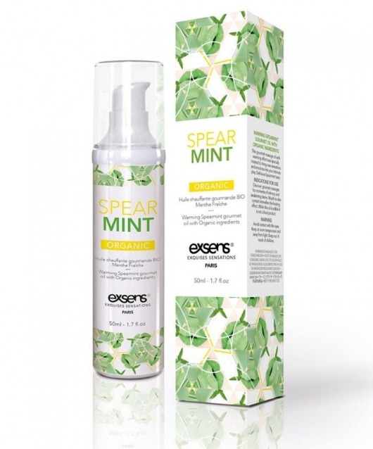 Разогревающее массажное масло Gourmet Spearmint Organic с органическими ингредиентами - 50 мл. - Exsens - купить с доставкой в Курске
