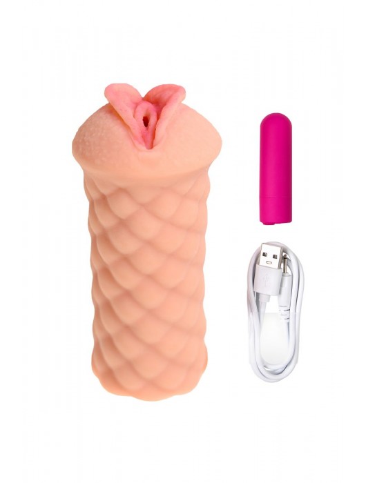 Телесный мастурбатор-вагина Elegance.002 с вибрацией - KOKOS - в Курске купить с доставкой