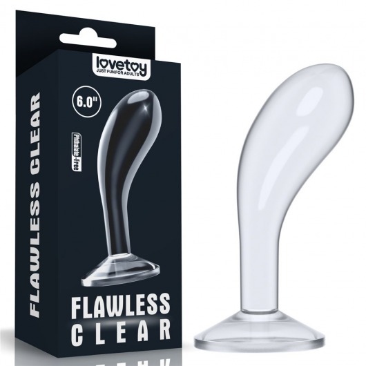 Прозрачный стимулятор простаты Flawless Clear Prostate Plug - 15 см. - Lovetoy - в Курске купить с доставкой