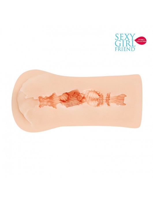 Телесный мастурбатор-вагина со складками на входе - Bior toys - в Курске купить с доставкой