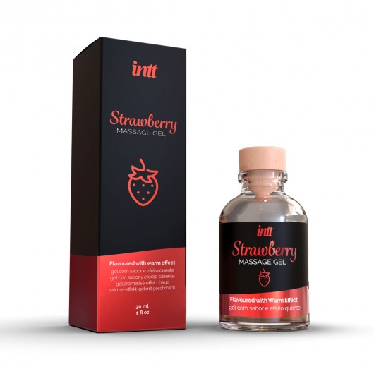 Массажный гель с ароматом клубники Strawberry - 30 мл. - INTT - купить с доставкой в Курске