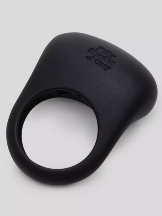 Черное эрекционное виброкольцо Sensation Rechargeable Vibrating Love Ring - Fifty Shades of Grey - в Курске купить с доставкой