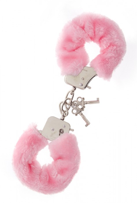 Металлические наручники с розовой меховой опушкой METAL HANDCUFF WITH PLUSH PINK - Dream Toys - купить с доставкой в Курске