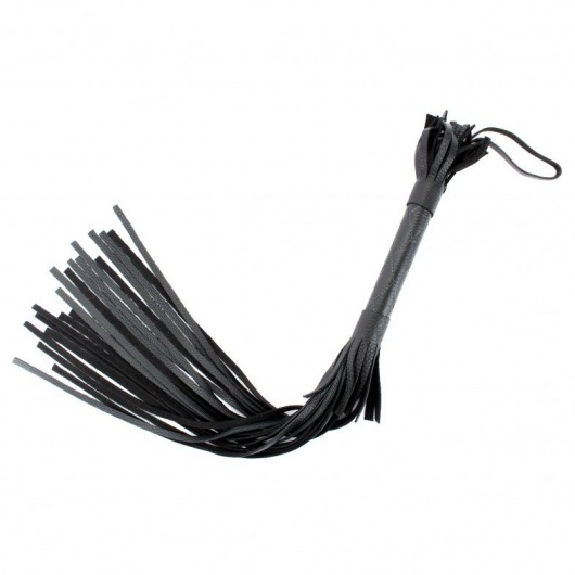 Чёрная плетка из натуральной кожи - БДСМ Арсенал - купить с доставкой в Курске