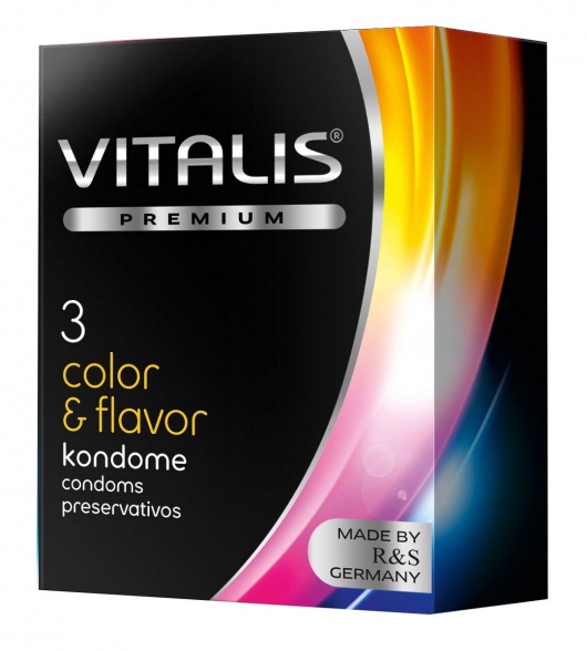 Цветные ароматизированные презервативы VITALIS PREMIUM color   flavor - 3 шт. - Vitalis - купить с доставкой в Курске