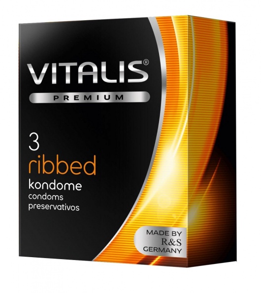 Ребристые презервативы VITALIS PREMIUM ribbed - 3 шт. - Vitalis - купить с доставкой в Курске