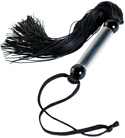 Черный мини-флоггер с резиновыми хвостами - 26 см. - ToyFa - купить с доставкой в Курске