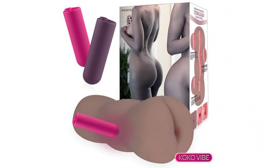 Коричневый вибромастурбатор-анус TONGGGO-Black Angel Auto - KOKOS - в Курске купить с доставкой