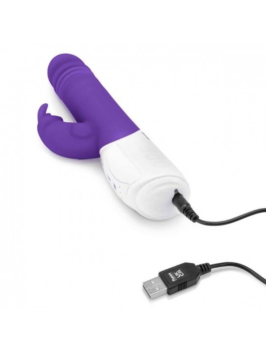 Фиолетовый пульсирующий вибромассажер G-Spot Thrusting Rabbit - 24 см. - Rabbit Essentials