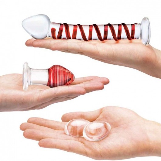 Набор из 4 стеклянных предметов Mr. Swirly Set - Glas