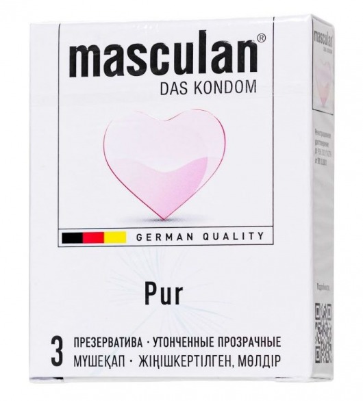 Супертонкие презервативы Masculan Pur - 3 шт. - Masculan - купить с доставкой в Курске