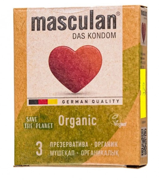 Экологически чистые презервативы Masculan Organic - 3 шт. - Masculan - купить с доставкой в Курске