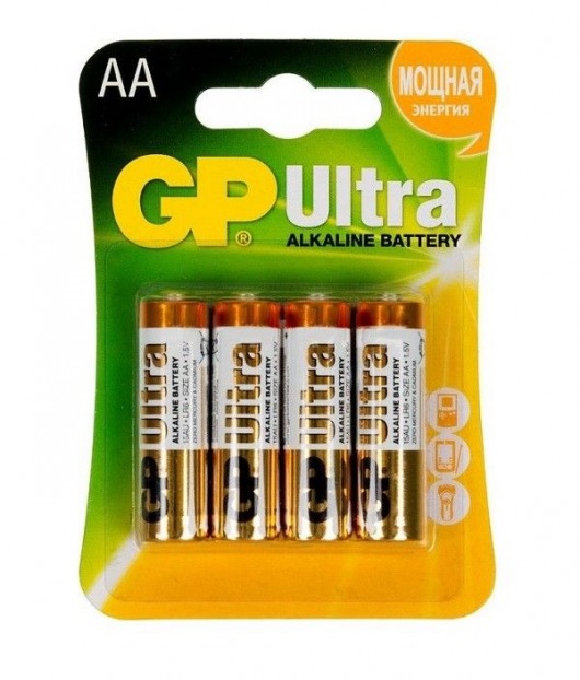 Батарейки алкалиновые GP Ultra Alkaline AA/LR6 - 4 шт. - Элементы питания - купить с доставкой в Курске