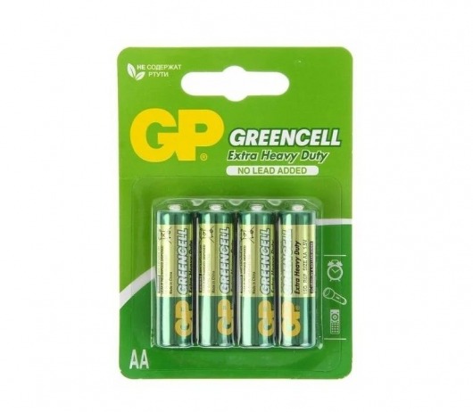 Батарейки солевые GP GreenCell AA/R6G - 4 шт. - Элементы питания - купить с доставкой в Курске