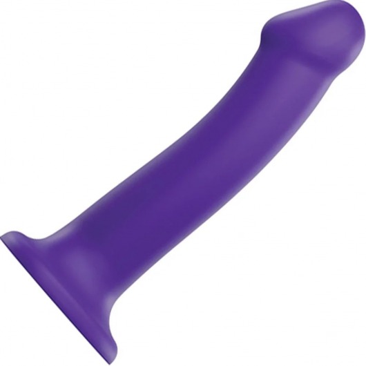 Фиолетовый фаллоимитатор-насадка Strap-On-Me Dildo Dual Density size L - 19 см. - Strap-on-me - купить с доставкой в Курске