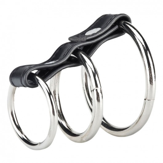 Хомут на пенис из трех металлических колец 3 RING GATES OF HELL - BlueLine - в Курске купить с доставкой