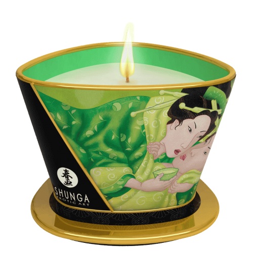 Массажная свеча Exotic Green Tea с ароматом зелёного чая - 170 мл. - Shunga - купить с доставкой в Курске