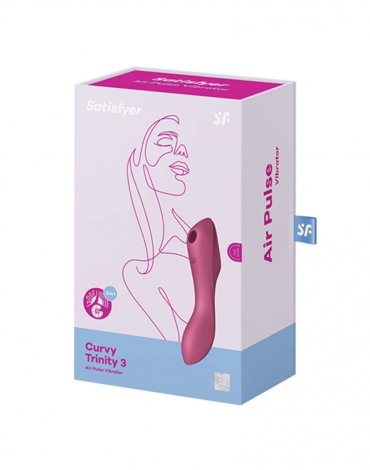 Малиновый вакуум-волновой вибростимулятор Satisfyer Curvy Trinity 3 - Satisfyer
