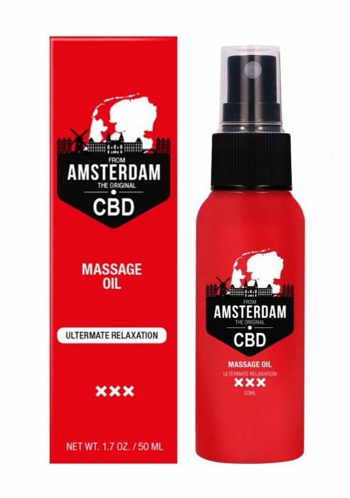 Стимулирующее массажное масло CBD from Amsterdam Massage Oil - 50 мл. - Shots Media BV - купить с доставкой в Курске