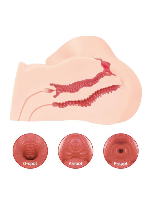 Телесный мастурбатор-полуторс Maria Onehole Real Vagina с двойным слоем материала - KOKOS - в Курске купить с доставкой