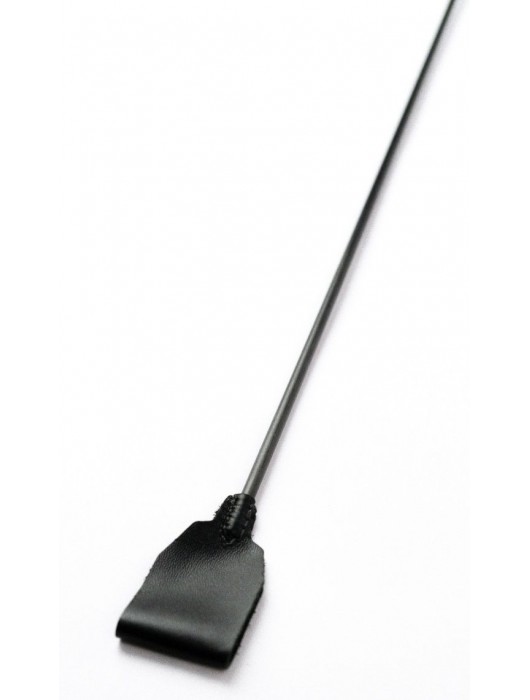 Черный кожаный стек с гладкой ручкой - 55 см. - Crazy Handmade - купить с доставкой в Курске