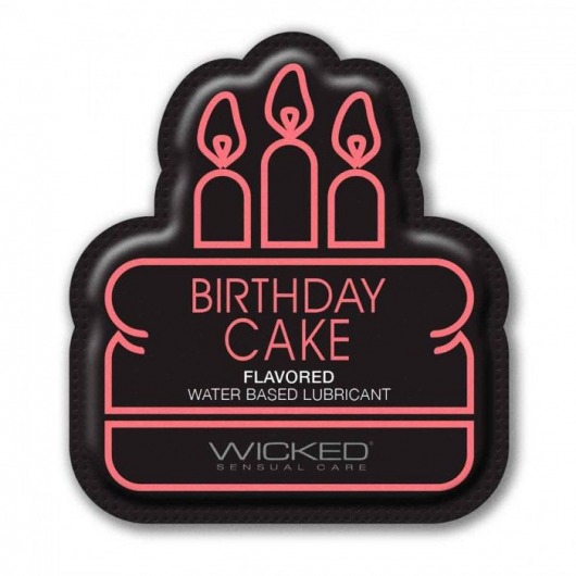 Лубрикант на водной основе со вкусом торта с кремом Wicked Aqua Birthday cake - 3 мл. - Wicked - купить с доставкой в Курске