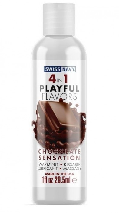 Массажный гель 4-в-1 Chocolate Sensation с ароматом шоколада - 29,5 мл. - Swiss navy - купить с доставкой в Курске