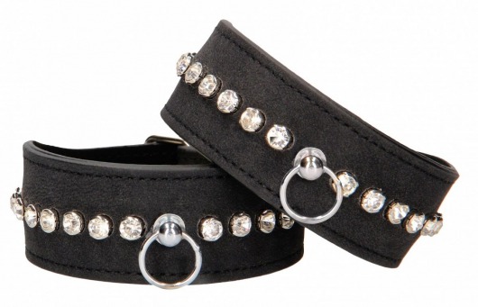 Черные поножи Diamond Studded Ankle Cuffs - Shots Media BV - купить с доставкой в Курске