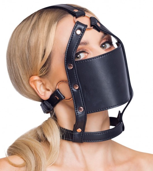 Черный намордник с кляпом-шаром Head Harness With A Gag - Orion - купить с доставкой в Курске