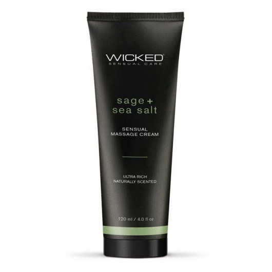 Массажный легкий крем WICKED Sage plus Sea Salt - 120 мл. - Wicked - купить с доставкой в Курске