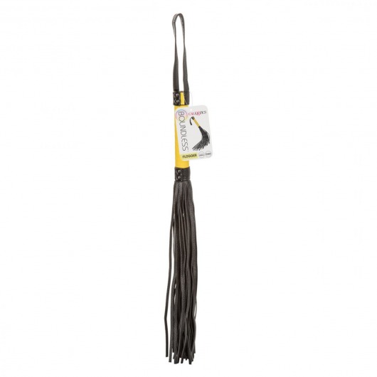 Черная плеть с желтой рукоятью Boundless Flogger - 69,25 см. - California Exotic Novelties - купить с доставкой в Курске