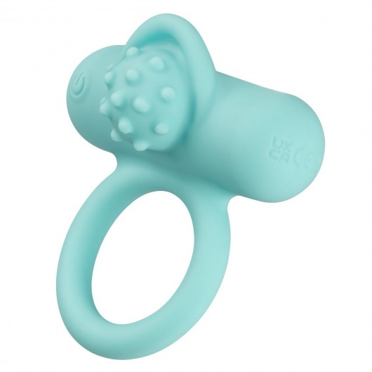 Аквамариновое эрекционное виброкольцо Silicone Rechargeable Nubby Lover’s Delight - California Exotic Novelties - в Курске купить с доставкой