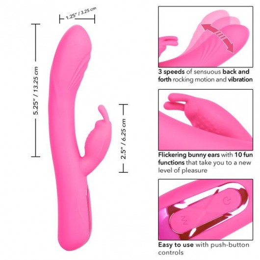 Розовый вибратор-кролик Elite Rocking Rabbit - 22,75 см. - California Exotic Novelties