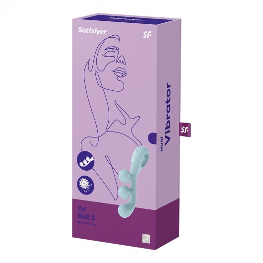 Голубой тройной вибромассажёр Tri Ball 2 - Satisfyer