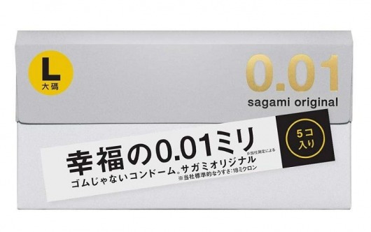 Презервативы Sagami Original 0.02 L-size увеличенного размера - 5 шт. - Sagami - купить с доставкой в Курске