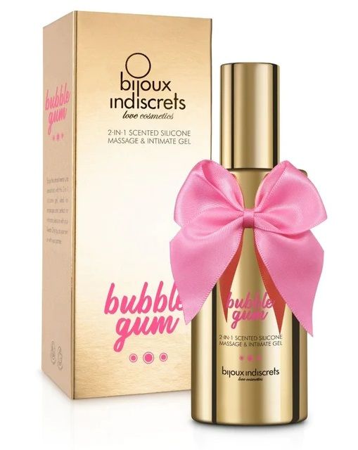 Гель с ароматом жвачки Bubblegum 2-in-1 Scented Silicone Massage And Intimate Gel - 100 мл. - Bijoux Indiscrets - купить с доставкой в Курске