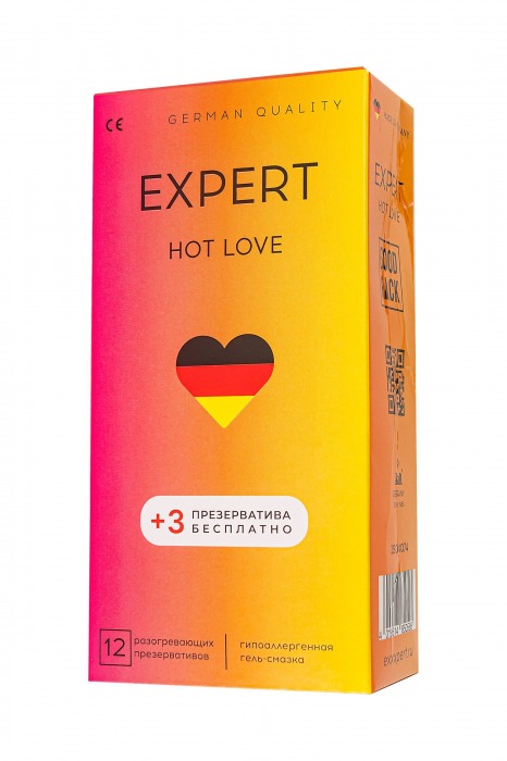 Презервативы EXPERT Hot Love с разогревающим эффектом - 12 шт.(+3 в подарок) - Expert - купить с доставкой в Курске