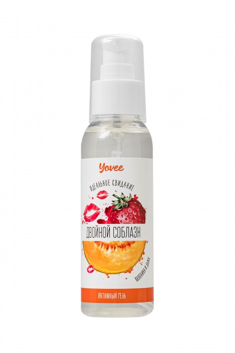 Съедобная гель-смазка Yovee «Двойной соблазн» с Д-пантенолом и вкусом клубники и дыни - 100 мл. - ToyFa - купить с доставкой в Курске