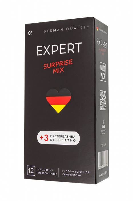 Презервативы EXPERT Surprise Mix - 12 шт.(+3 в подарок) - Expert - купить с доставкой в Курске