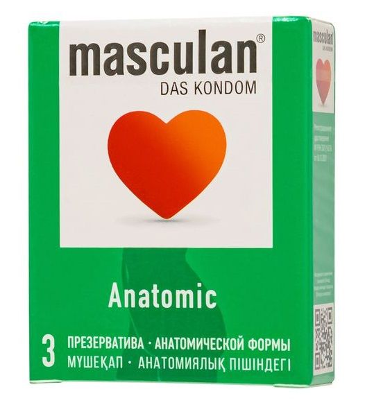 Презервативы анатомической формы Masculan Anatomic - 3 шт. - Masculan - купить с доставкой в Курске